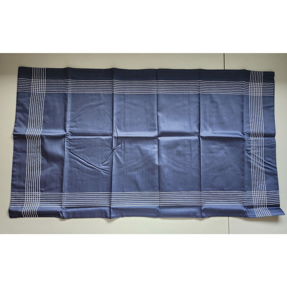 New Frette 2 Pc Set Porto Cotton King Shams Navy Sham Embroidery #02 - Picture 4 of 14